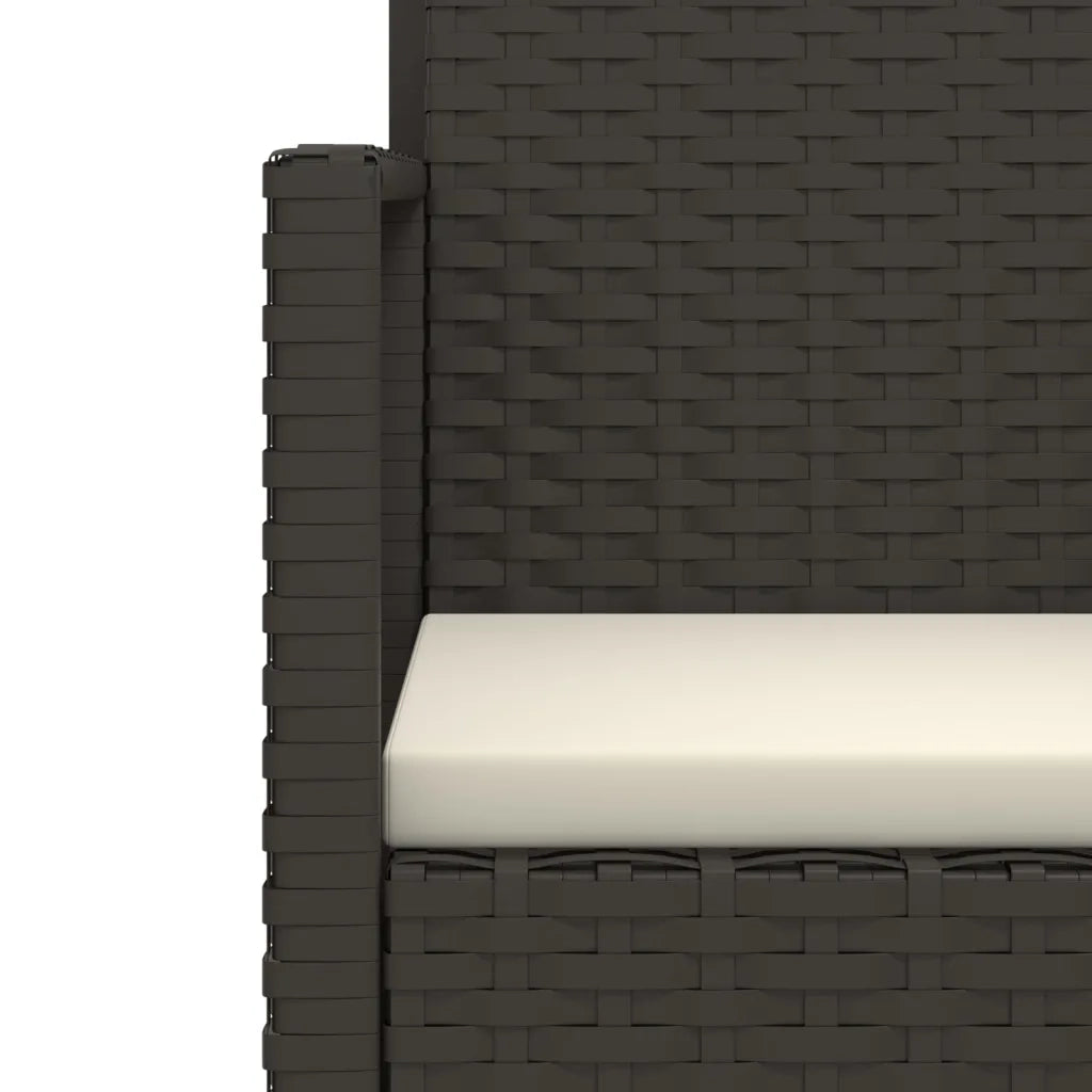Panchina da Giardino | Panca da Giardino con Cuscini Nera 105 cm in Polyrattan