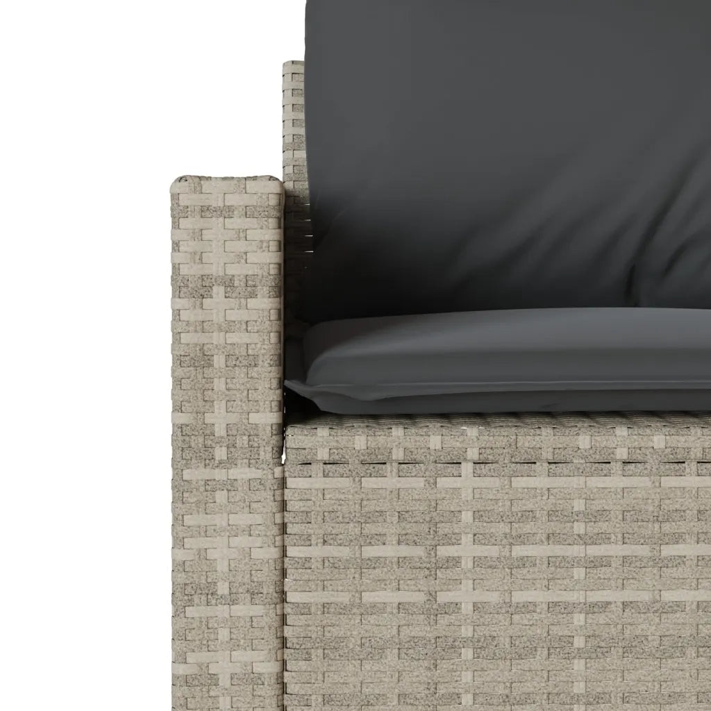 Set Divano da Giardino 6pz con Cuscini Grigio Chiaro Polyrattan