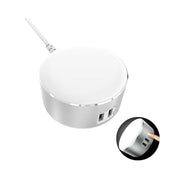 Trade Shop - Lampada Led Touch Con Caricabatterie 2 Porte Usb Da Viaggio Per Ios Android -
