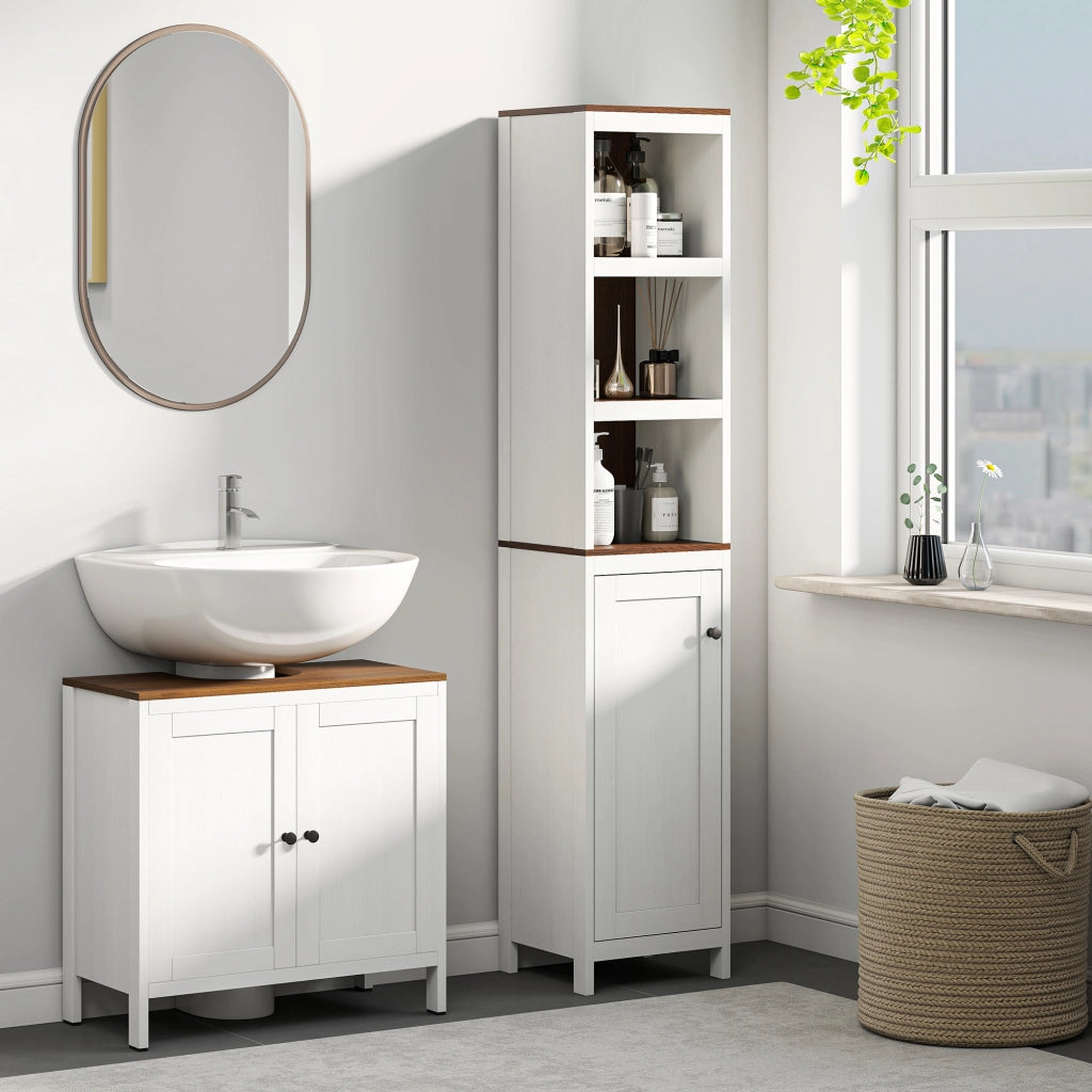 Mobile sottolavabo con 2 ante e ripiano regolabile ¨C Xylo ¨C Bianco 60x30x60 cm