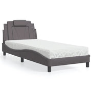 Letto Viana con Materasso Grgio 90x200 cm in Similpelle