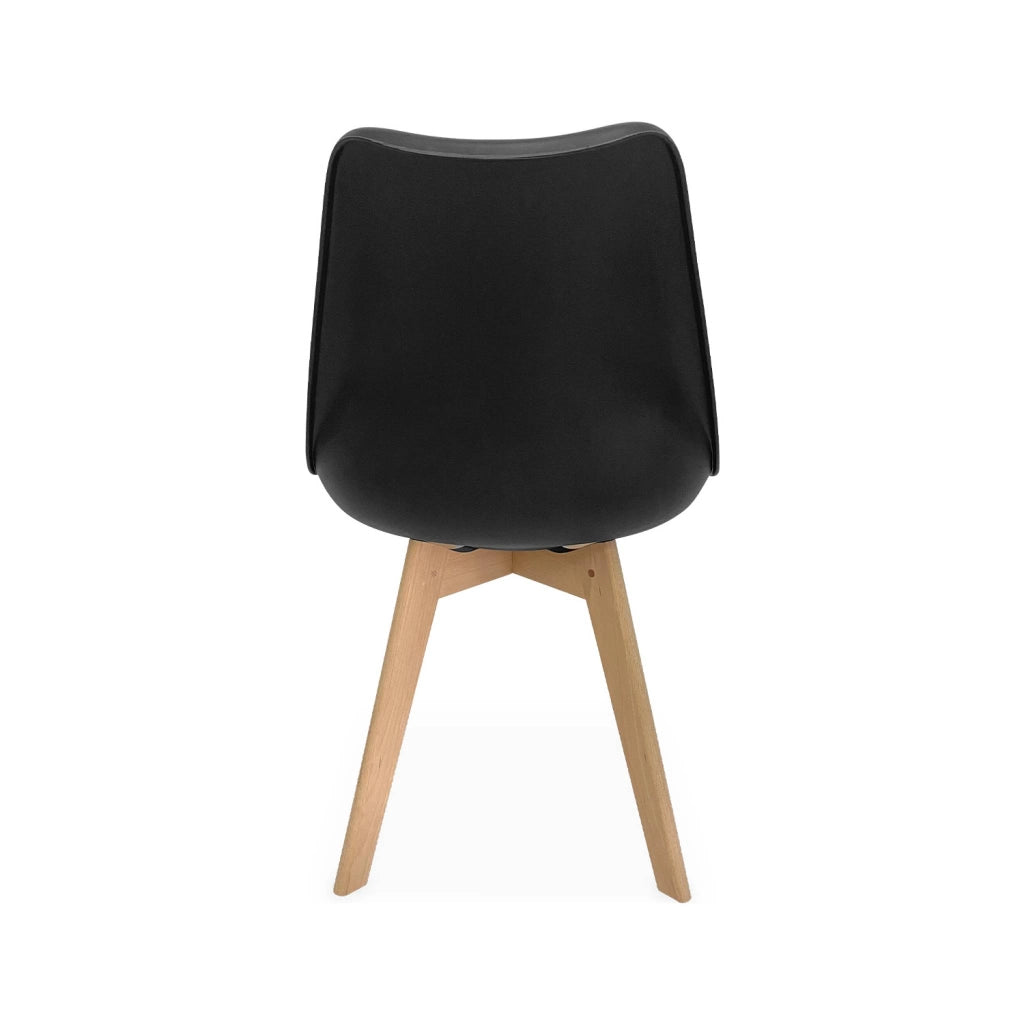 Set 6 sedie scandinave imbottite, gambe in legno per sala da pranzo,