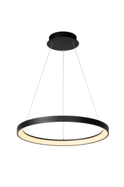 Lampada sospensione anello LED nera Lucide Vidal 48W