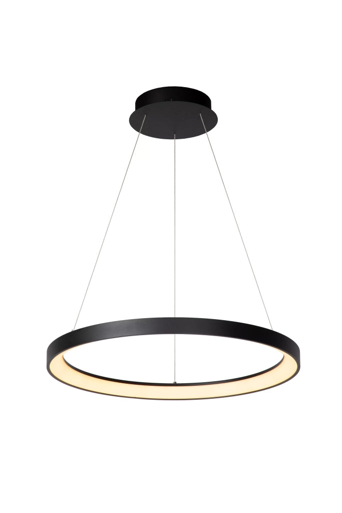 Lampada sospensione anello LED nera Lucide Vidal 48W