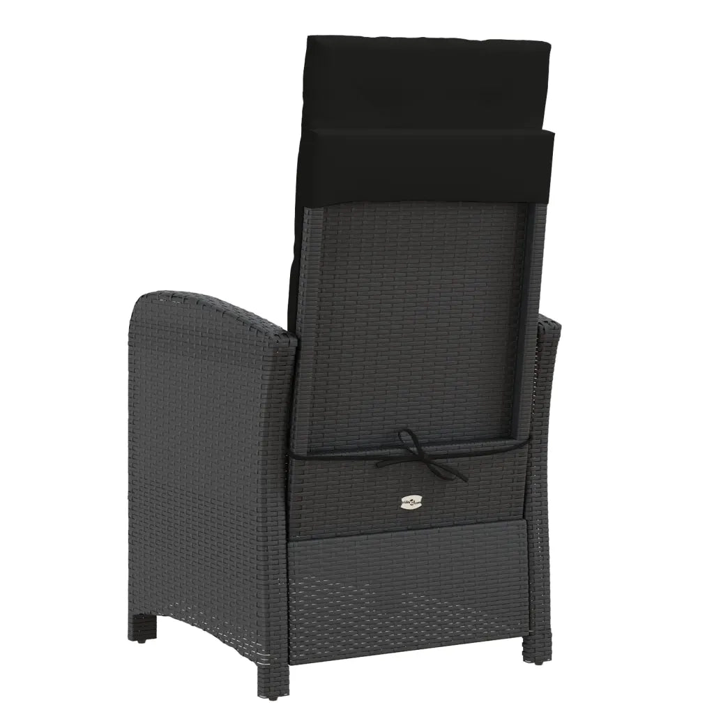 Set da Bistrò 3 pz con Cuscini Nero in Polyrattan 365249