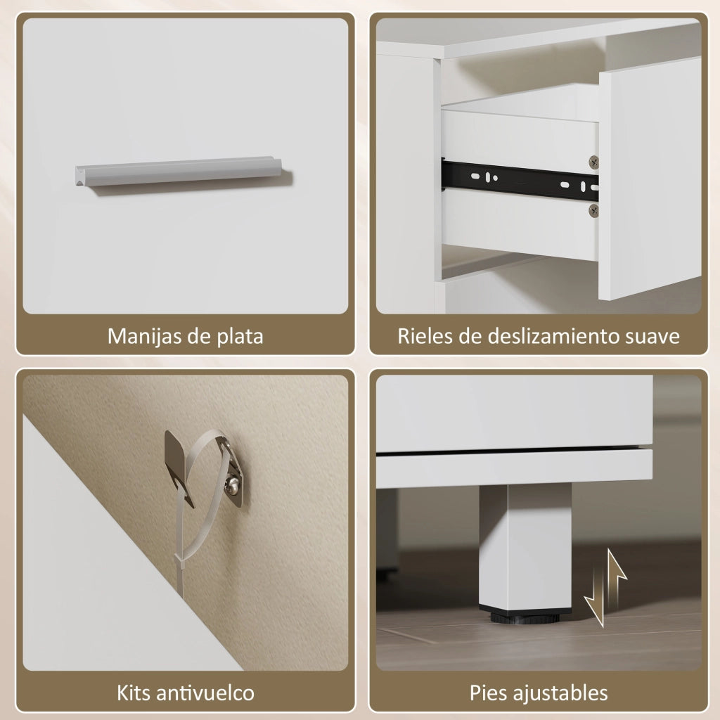 Mobile sottolavabo con 2 cassetti ¨C Xylo ¨C Bianco 80x30x60 cm