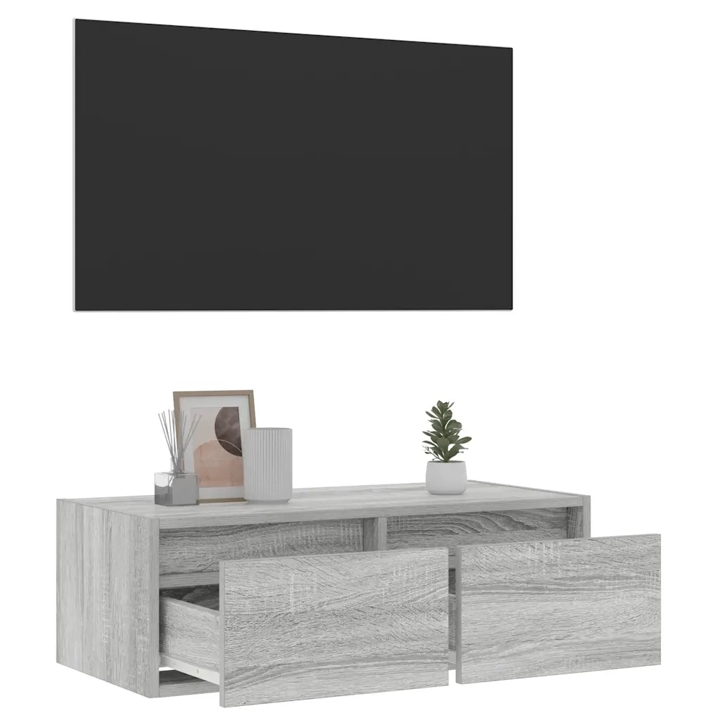 Mobile Porta TV con Luci LED-Mobile per TV-Credenza TV Grigio Sonoma 75x35,5x25 cm
