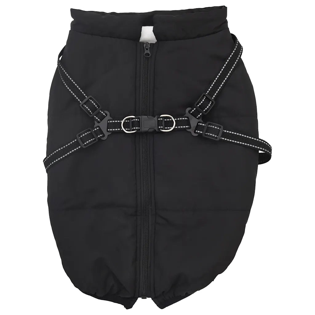 Cappotto Cani con Imbracatura Impermeabile Riflettente Nero L48 CFW1253946