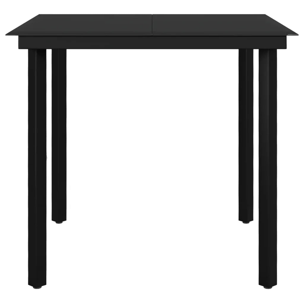 Set da Pranzo da Giardino 5 pz e Cuscini in Polyrattan Nero 3099704