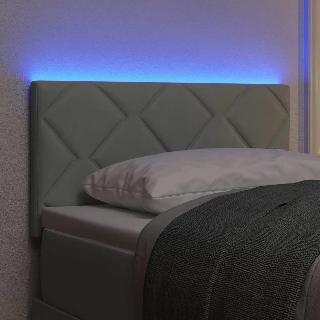 Testiera | Testata LED Grigio chiaro 80 cm Velluto