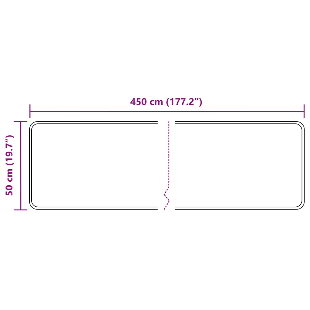 Runner Tappeto MARSA Antracite 50 x 450 cm Poliestere e PVC 42023167