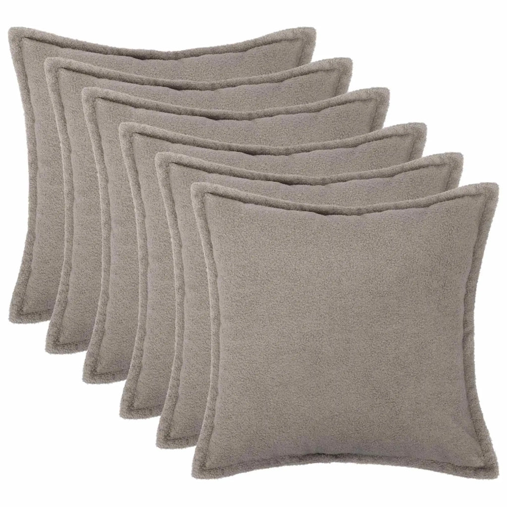 Federa 6 pcs HOUTEN Grigio Chiaro 45 x 45 cm Bouclé 918662