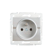 Presa elettrica singola francese LOGI argento Kanlux