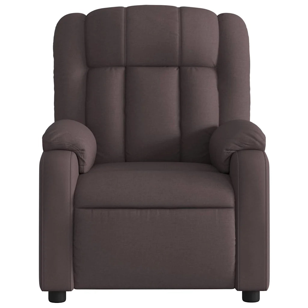 Poltrona Reclinabile Marrone Scuro in Tessuto 373579