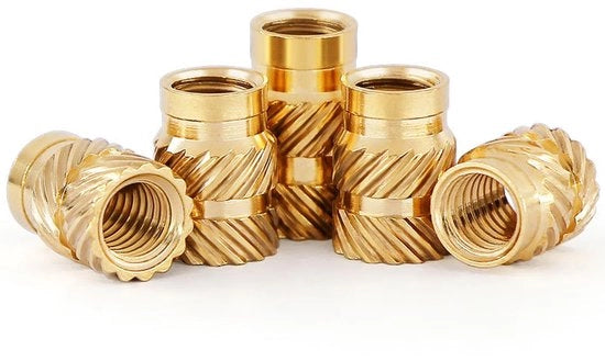 Set di viti a dado a rilievo da 100 pezzi - M1,6 x 3 x 2,5 mm - Inox C3640 - Viti a dado a rilievo - Filo di rame per plastica - Adatto per stampa 3D