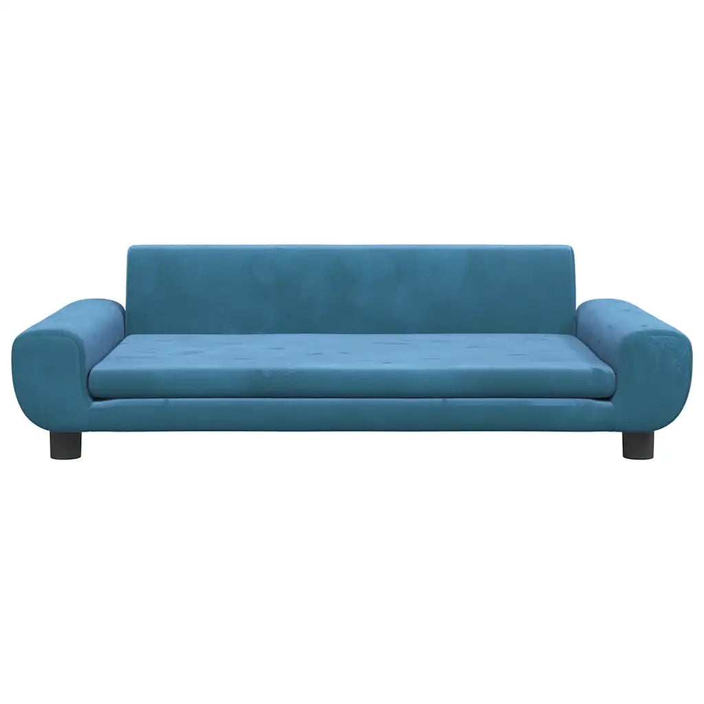 Divano per Bambini-Sofa-Divanetto Blu 100x54x33 cm in Velluto