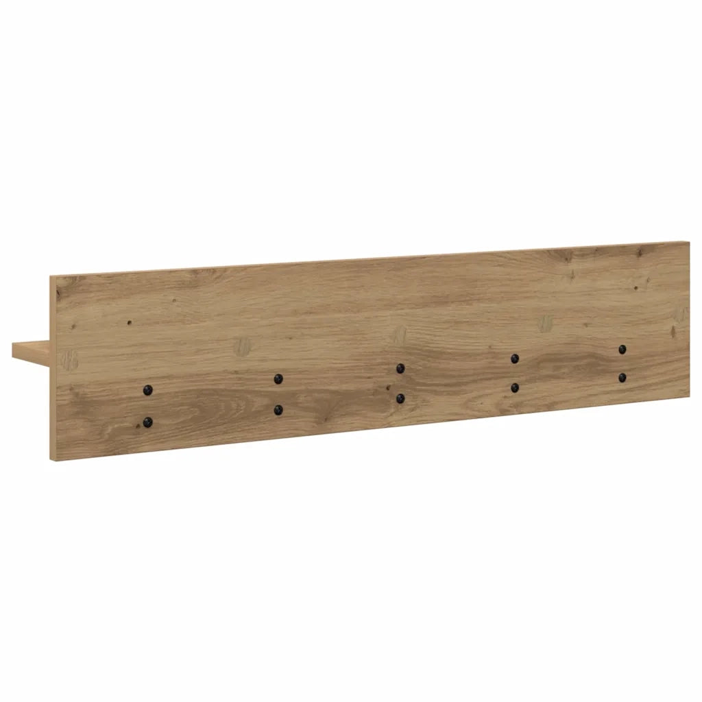 vidaXL Appendiabiti a muro rovere artigianale 80 x 10.5 x 18 cm