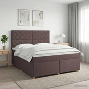 Letto box spring con materasso Marrone Scuro 140 x 200 cm 3453910