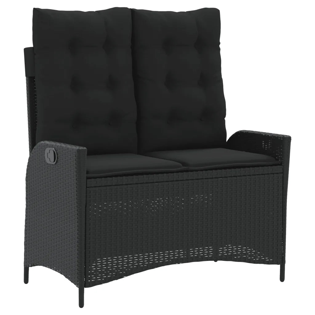 Set da Pranzo da Giardino 4 pz con Cuscini Nero in Polyrattan 3277455