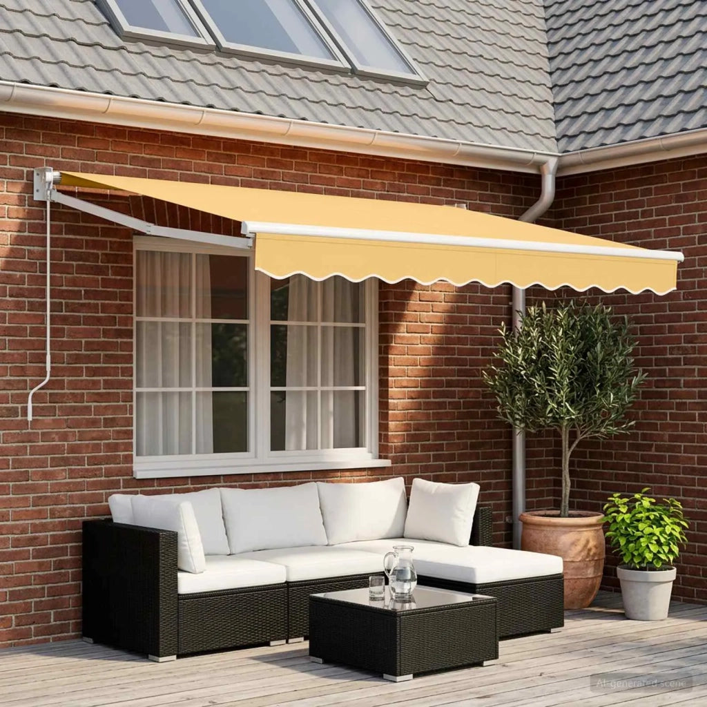 Tenda retrattile Sabbia 3,5 x 2 m 100% Poliestere e Alluminio 3425689