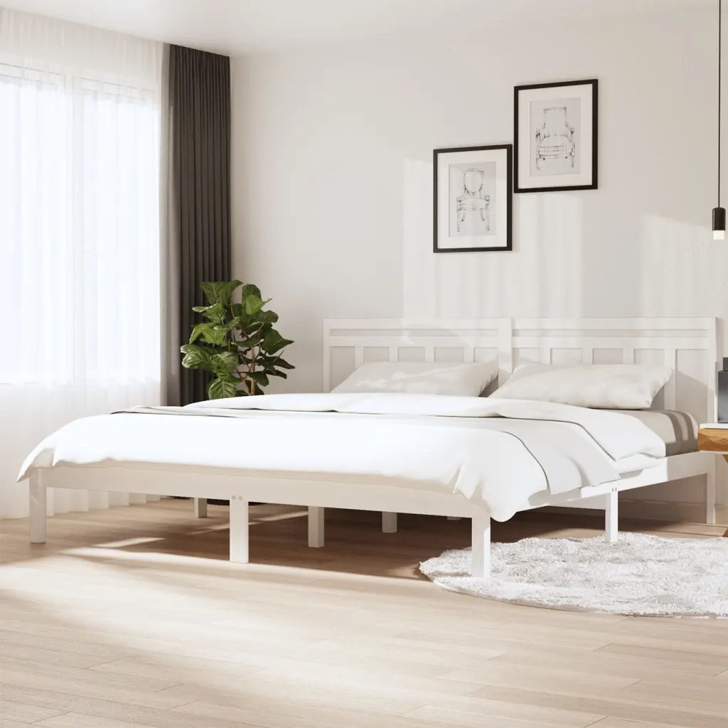 Giroletto-Struttura Letto Bianco in Legno Massello di Pino 160x200 cm 772368