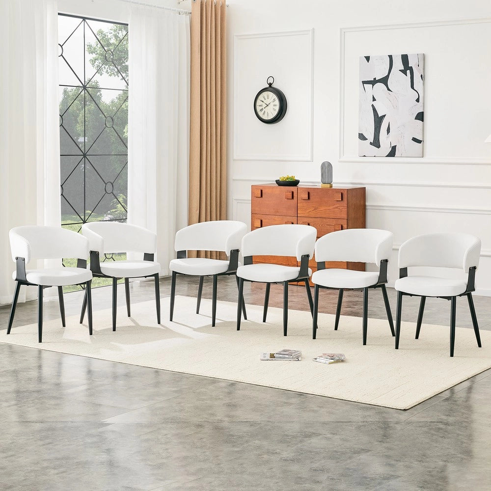 Sedie da Pranzo Set 2 Pezzi Stile Retro ¨C MINIMAL ¨C Similpelle, Braccioli, Gambe in Metallo