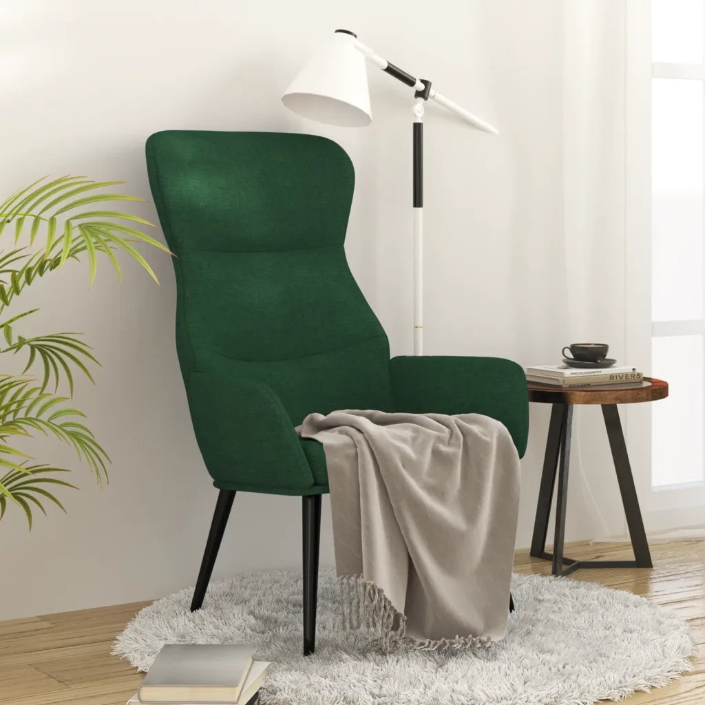 Sedia Relax Verde Scuro in Tessuto 341076