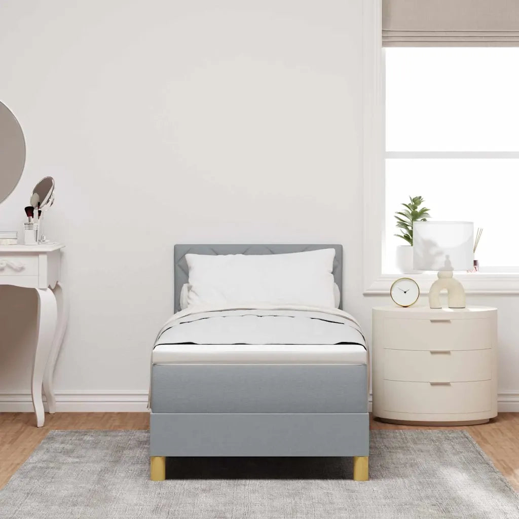 Letto a Sorgente LED Grigio chiaro 80 x 200 cm Tessuto 3342471