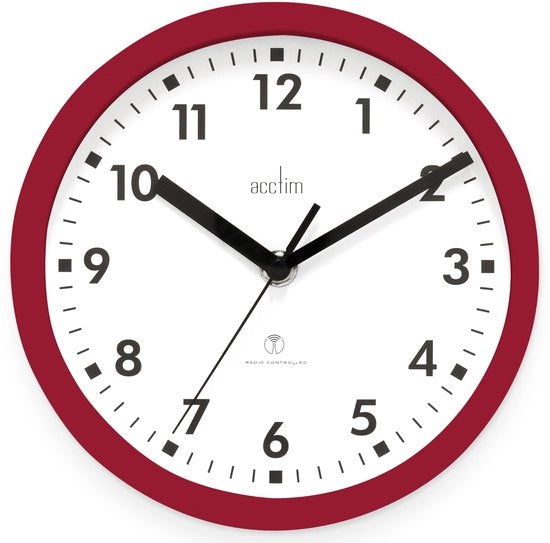 Orologio a parete radiocomandato Nardo, 20 cm, rosso