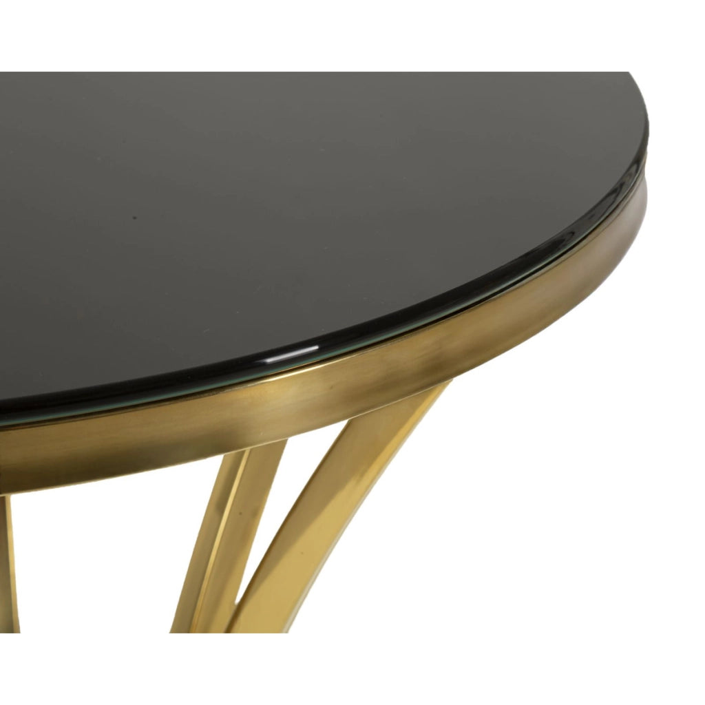 Tavolino VKH879, Oro, Vetro, 50x50x92 cm