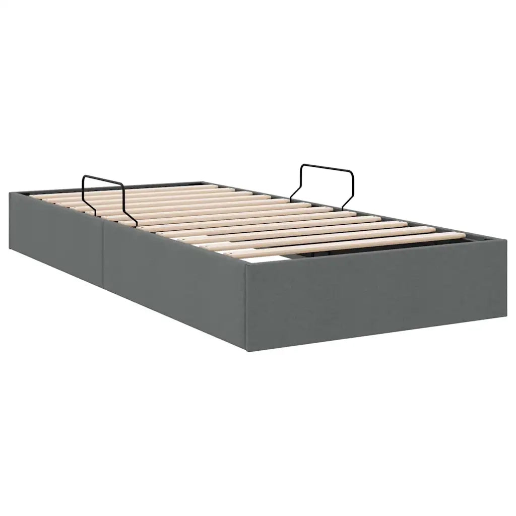 Letto con Contenitore Grigio Scuro 100 x 190 cm Tessuto 3370053