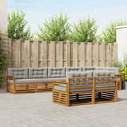 Set di divani da esterno 8 pcs Grigio Naturale e Chiaro 3373646