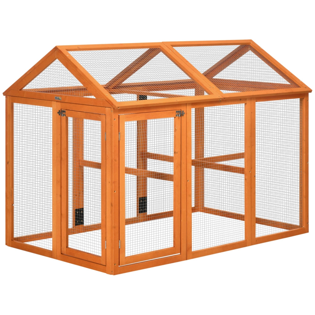Recinto per polli in legno ¨C Minimal ¨C 140x88.5x106 cm arancione