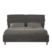 Letto matrimoniale contenitore imbottito 160x200 microfibra grigio Nandy