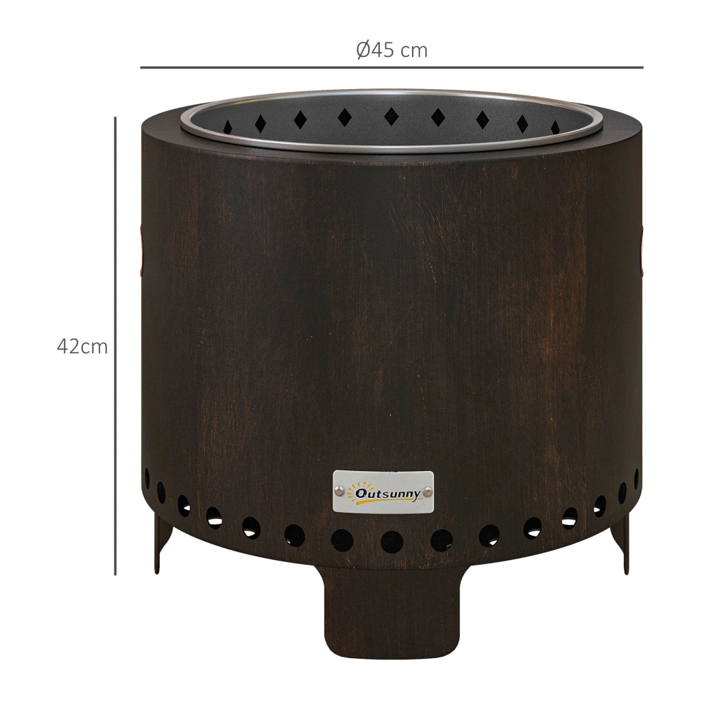 Braciere per esterno in metallo ¨C Minimal ¨C 45x45x42 cm nero bronzo