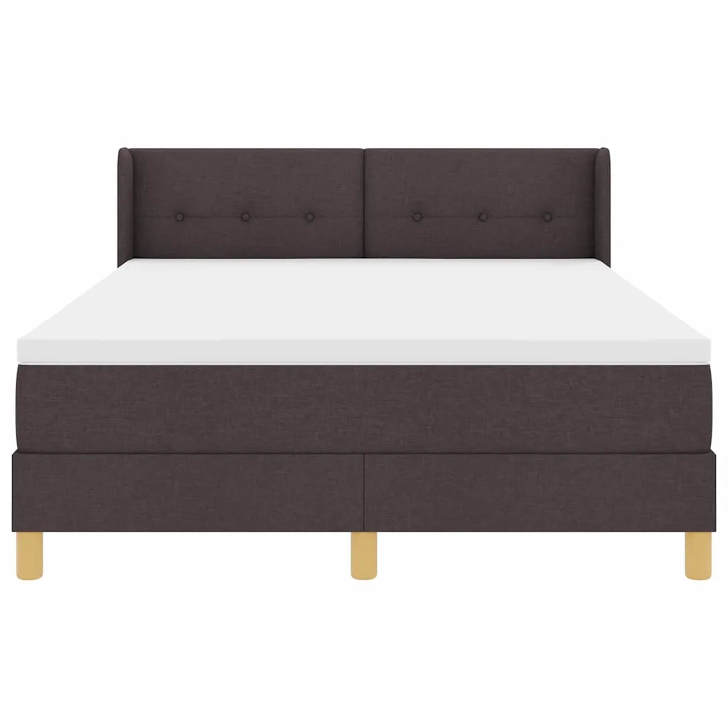 Letto a molle con materasso Marrone Scuro 190 x 140 cm Tessuto 3341289