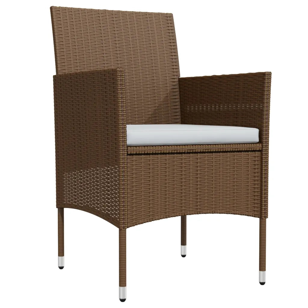 Set da Pranzo per Giardino 9 pz con Cuscini Marrone e Nero 3099304