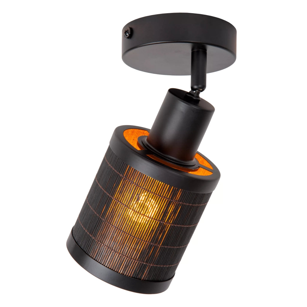 Faretto da soffitto TAGALOG rattan nero E27 40W Lucide