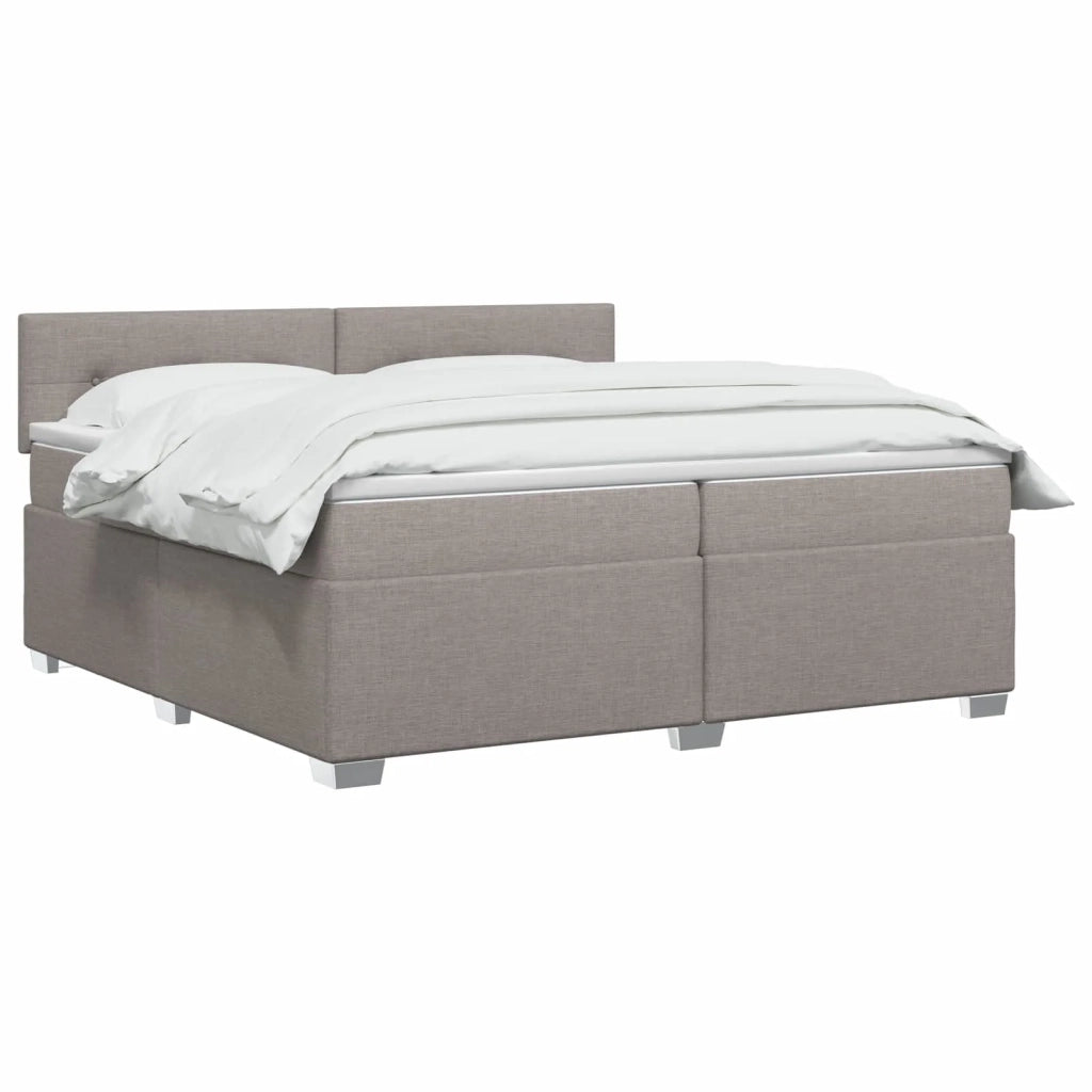 Letto con Box Spring, Materasso e LED Tortora 200 x 200 cm 3452026