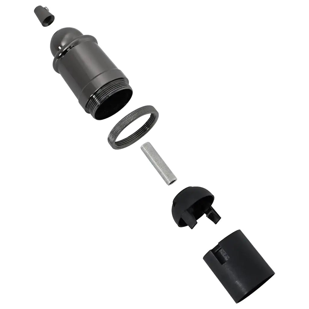 Portalampade 2 pz Nero Lucido E27