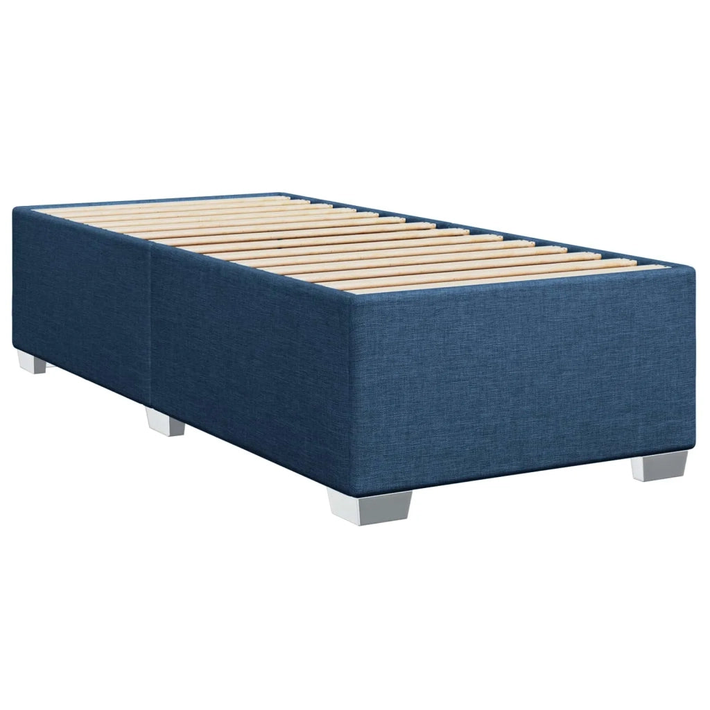 Letto con Box Spring, Materasso e LED Blu 90 x 190 cm Tessuto 3451846