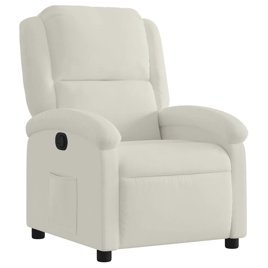 Poltrona reclinabile in velluto crema 371806