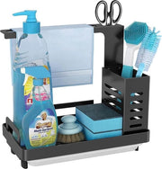Organizzatore per la vasca da bagno Accessori per la doccia Pennello per la doccia - Scatola per il detersivo e appoggio per gli asciugamani (nero)