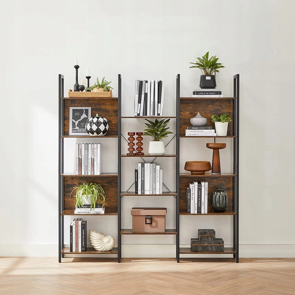 Libreria Valora SHELF CABINET in stile loft rustico marrone 14 ripiani