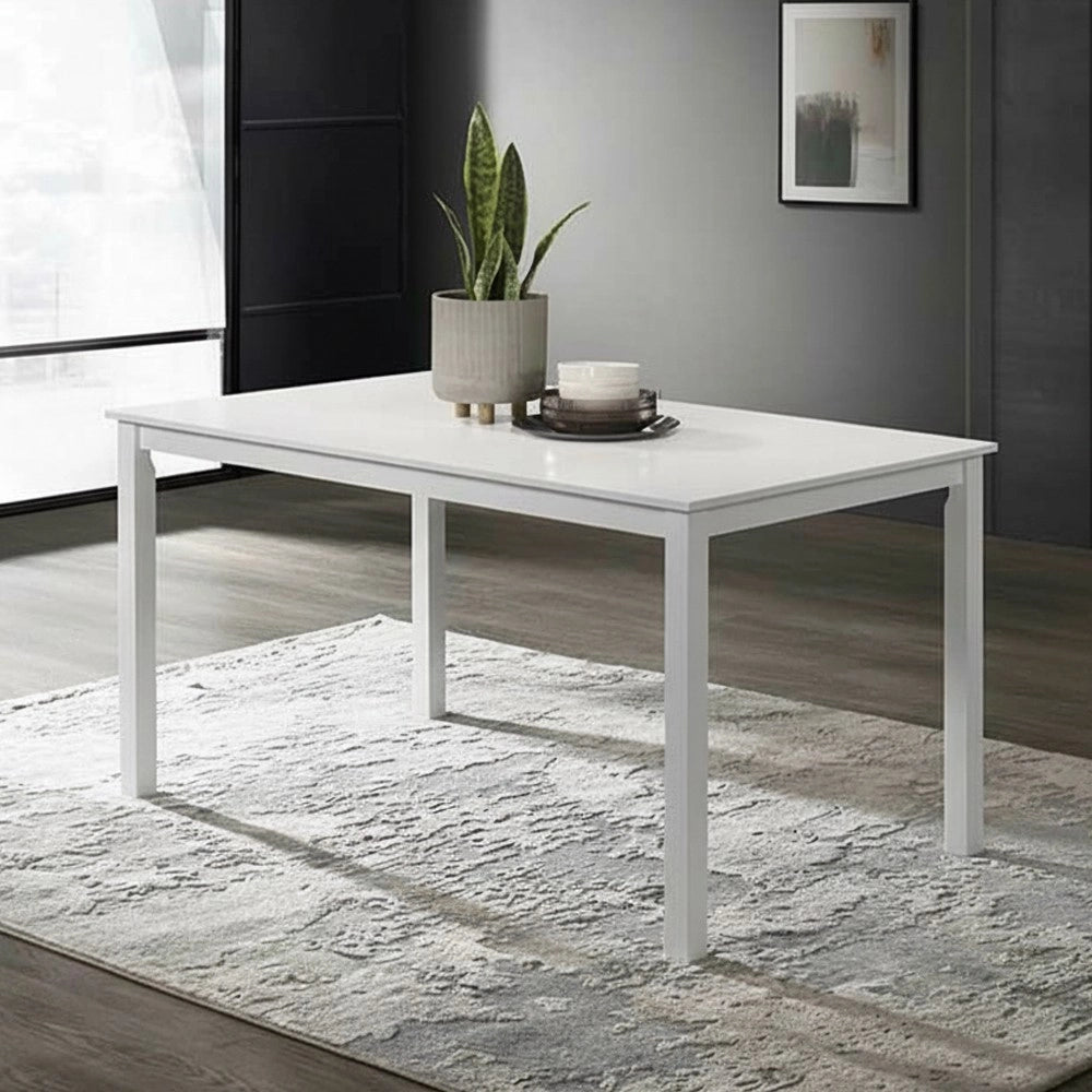 Tavolo rettangolare bianco opaco laccato Dori 140x80x74H
