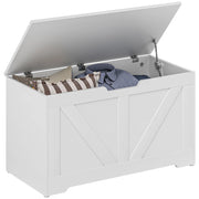 Baule Contenitore per Camera da Letto con Coperchio ¨C Minimal ¨C 80x40x45 cm Bianco