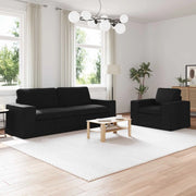 Set di divani 2 pcs Nero 222 x 80 x 82 cm Tessuto 3407590