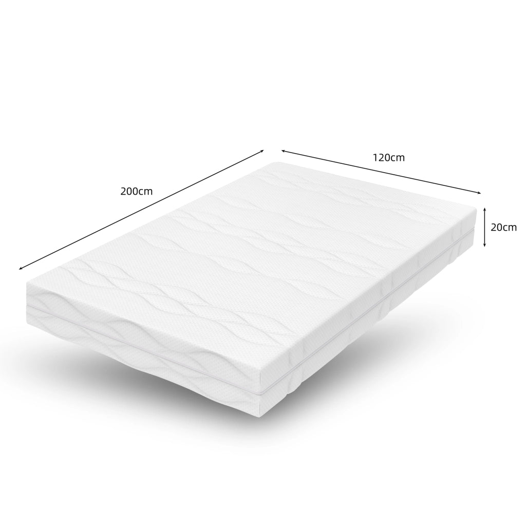 Materasso a molle insacchettate con 7 zone e rivestimento sfoderabile in schiuma e molle bianco grigio 120×200 cm