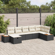Set Divano da Giardino con cuscino 8 pcs Nero polyrattan 3359639