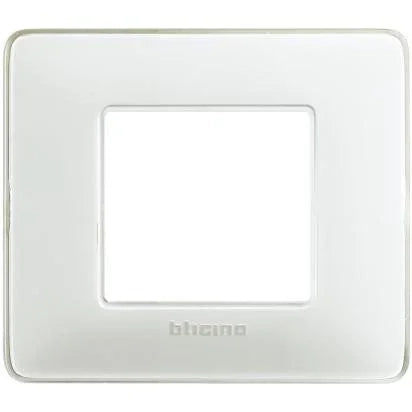 Placca Bticino Matix 2 moduli ghiaccio AM4802CBN